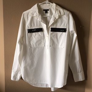 Woman’s J. Crew tunic length poplin blouse. EUC‼️